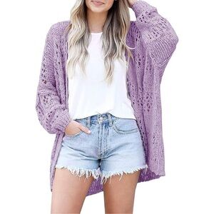 Muche Muchette Pietro Crochet
Balloon Sleeve Lavender Knit Cardigan
- NWT - OS
